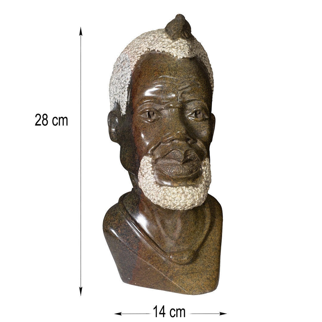 Beeld hoofd steen wijze man. Stenen kunst uit Afrika afmetingen