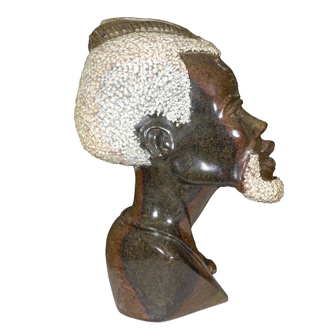 Beeld hoofd steen wijze man. Stenen kunst uit Afrika