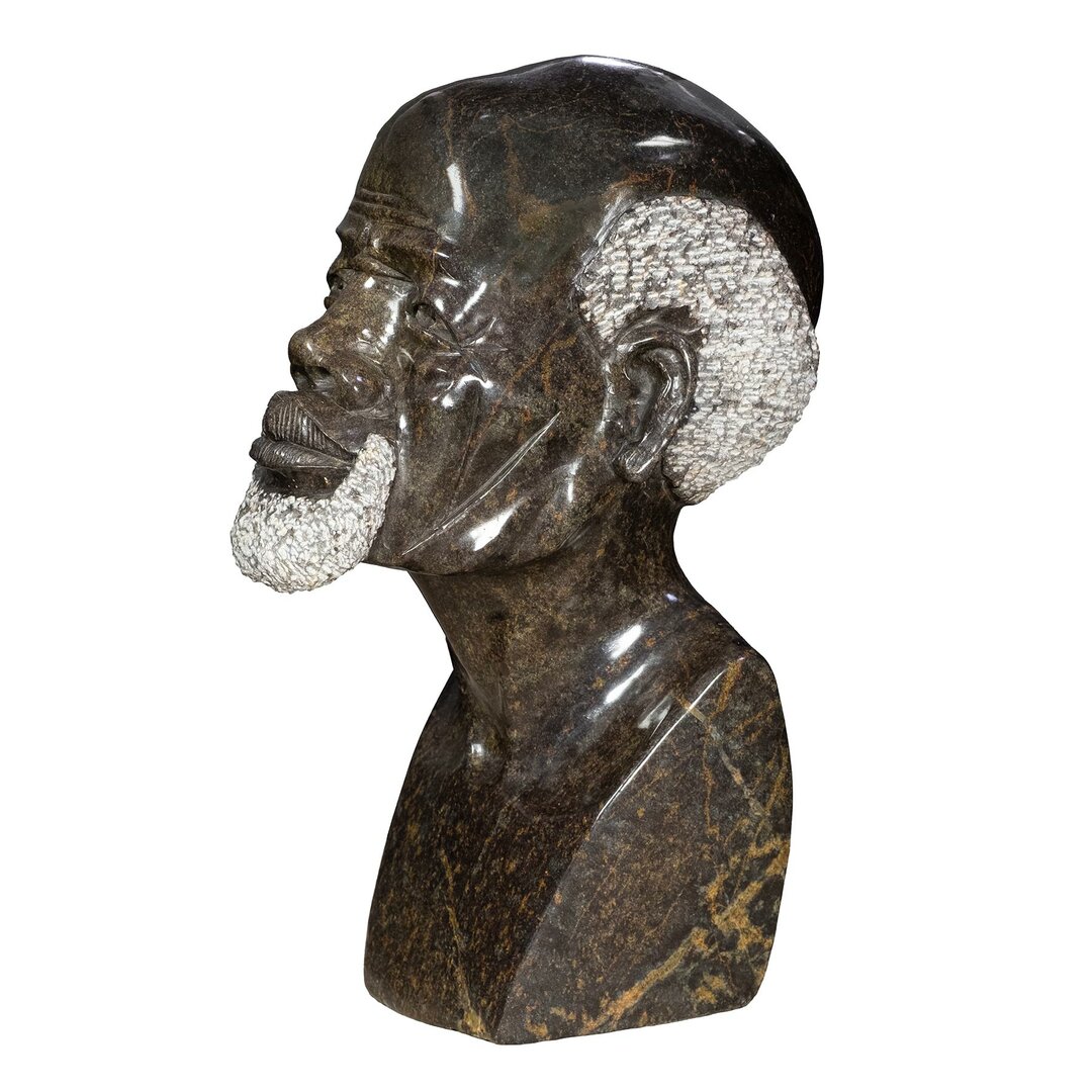 Beelden Afrikaanse hoofden set steen opa en oma. Stenen kunst uit Afrika