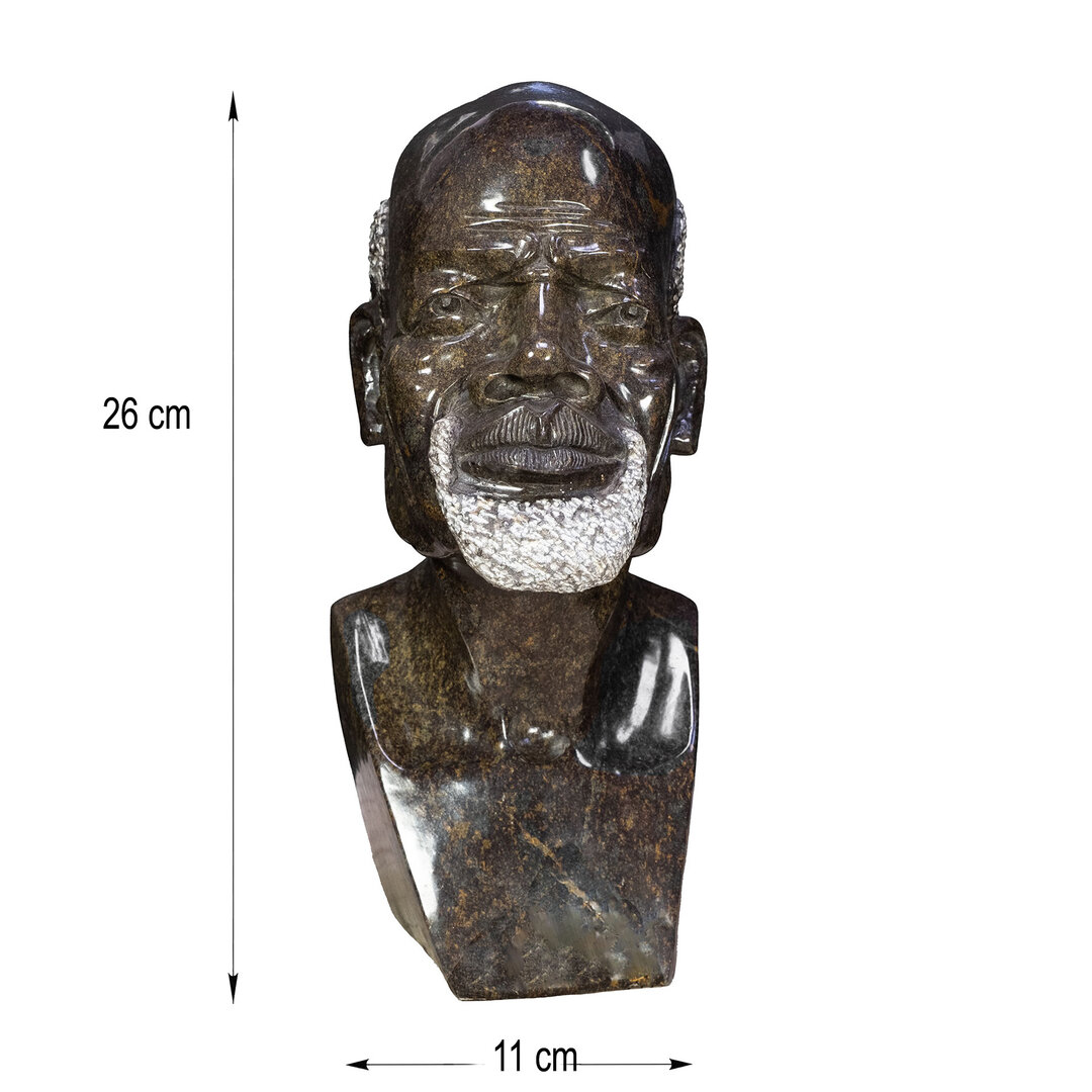 Beelden Afrikaanse hoofden set steen opa en oma. Stenen kunst uit Afrika afmetingen