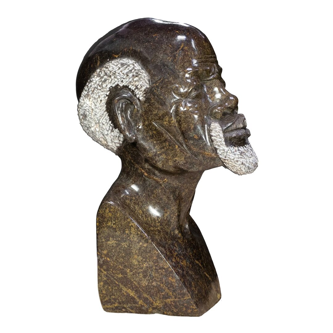 Beelden Afrikaanse hoofden set steen opa en oma. Stenen kunst uit Afrika