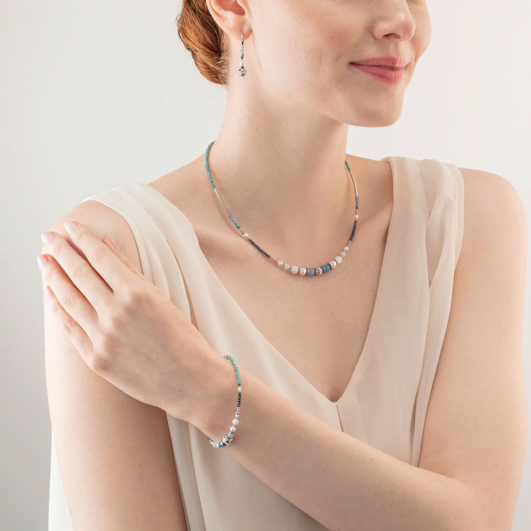Coeur de Lion armband 4349/ /2000 Aqua-Silver