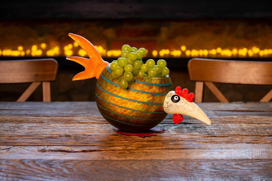 Borowski Pick Chick groen olijf glas schaal