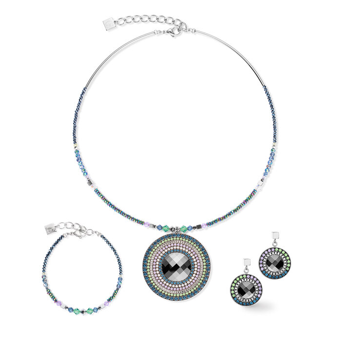 Coeur de Lion Ketting 5036/ /0754 Blue-Green-Lilac