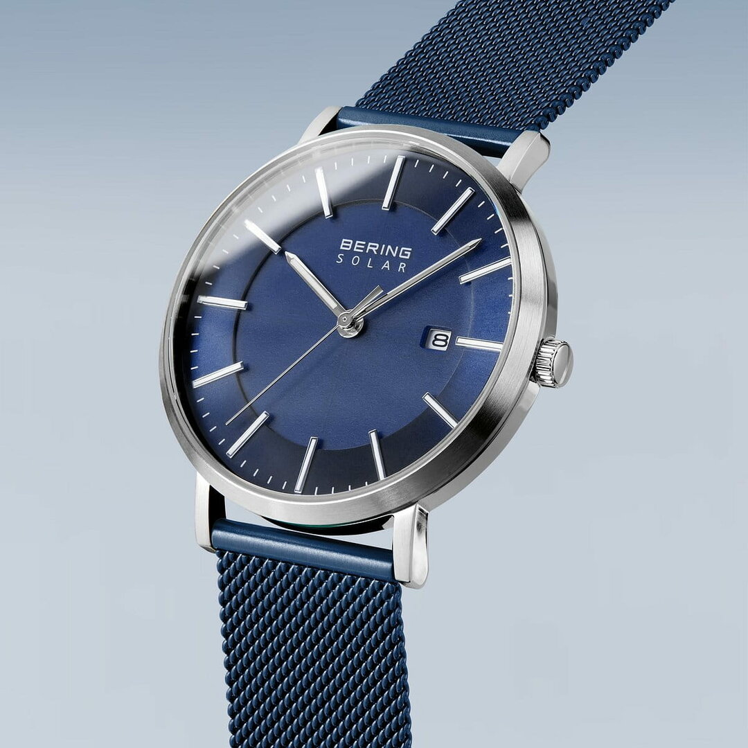 Bering Horloge Solar Zilver Geborsteld 15439-307