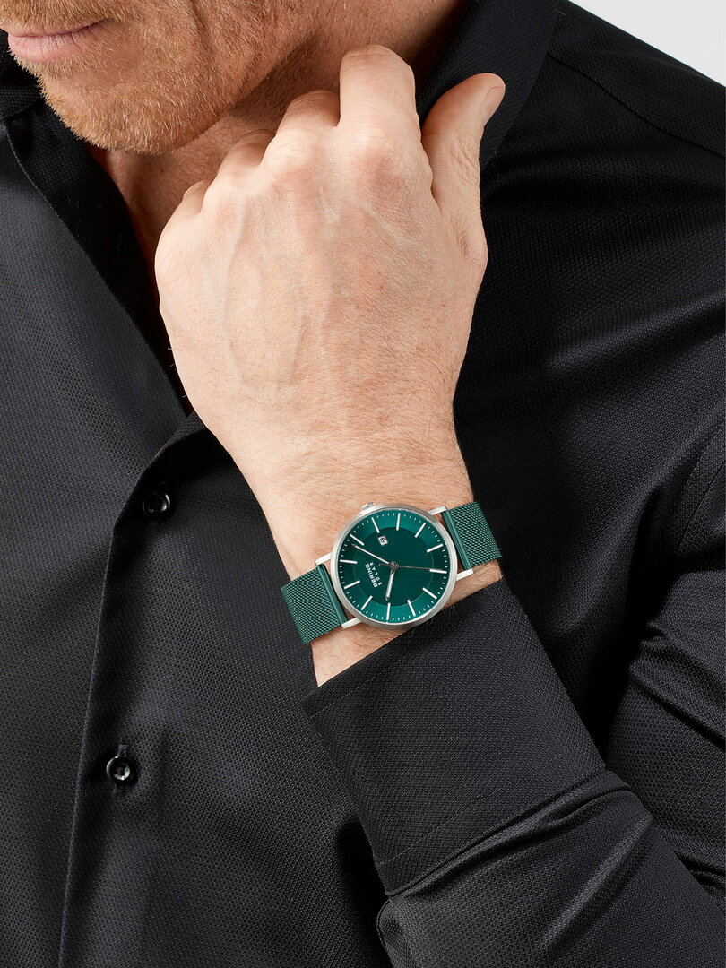 Bering Horloge Solar Zilver Geborsteld 15439-808 Mannen