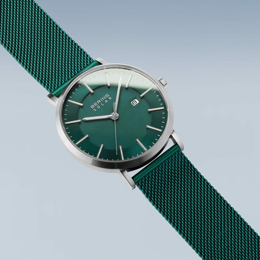 Bering Horloge Solar Zilver Geborsteld 15439-808 Mannen