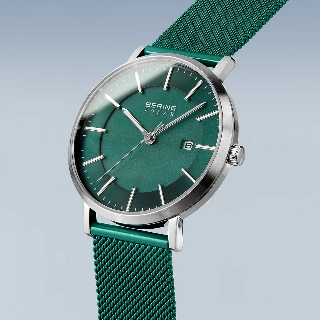 Bering Horloge Solar Zilver Geborsteld 15439-808 Mannen