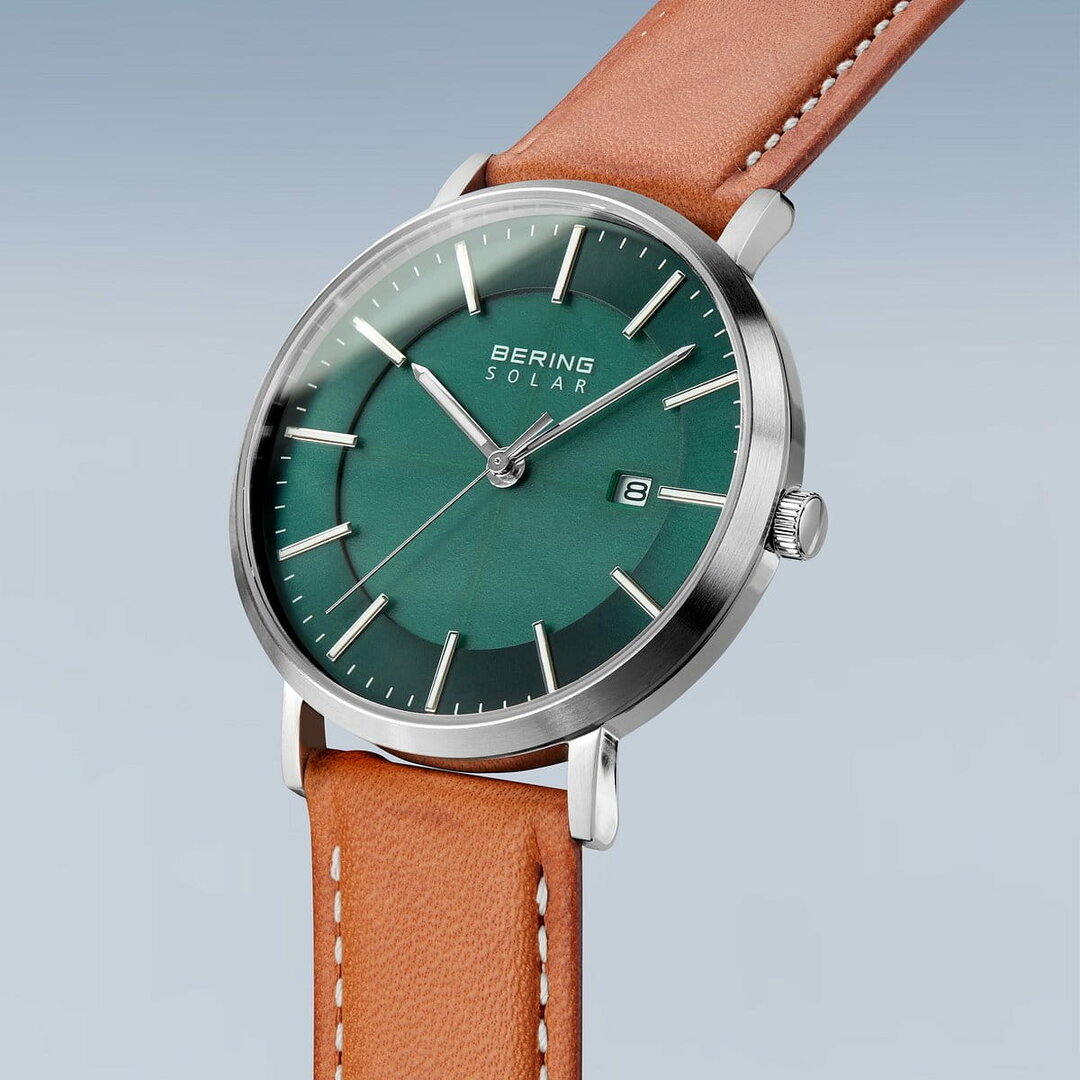 Bering Horloge Solar Zilver Geborsteld 15439-508