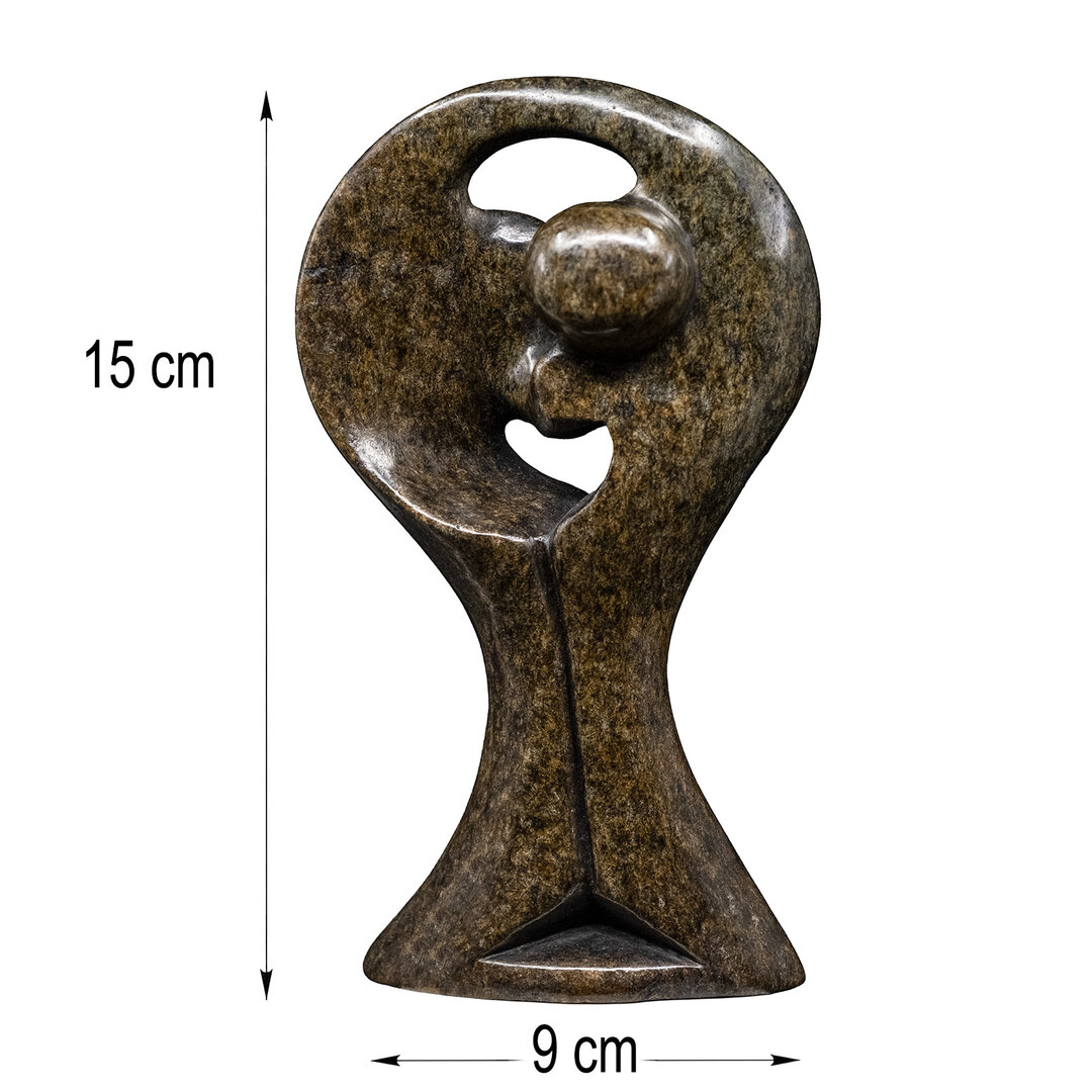 Stenen beeld liefde / liefdespaar bruin 15 cm afmetingen