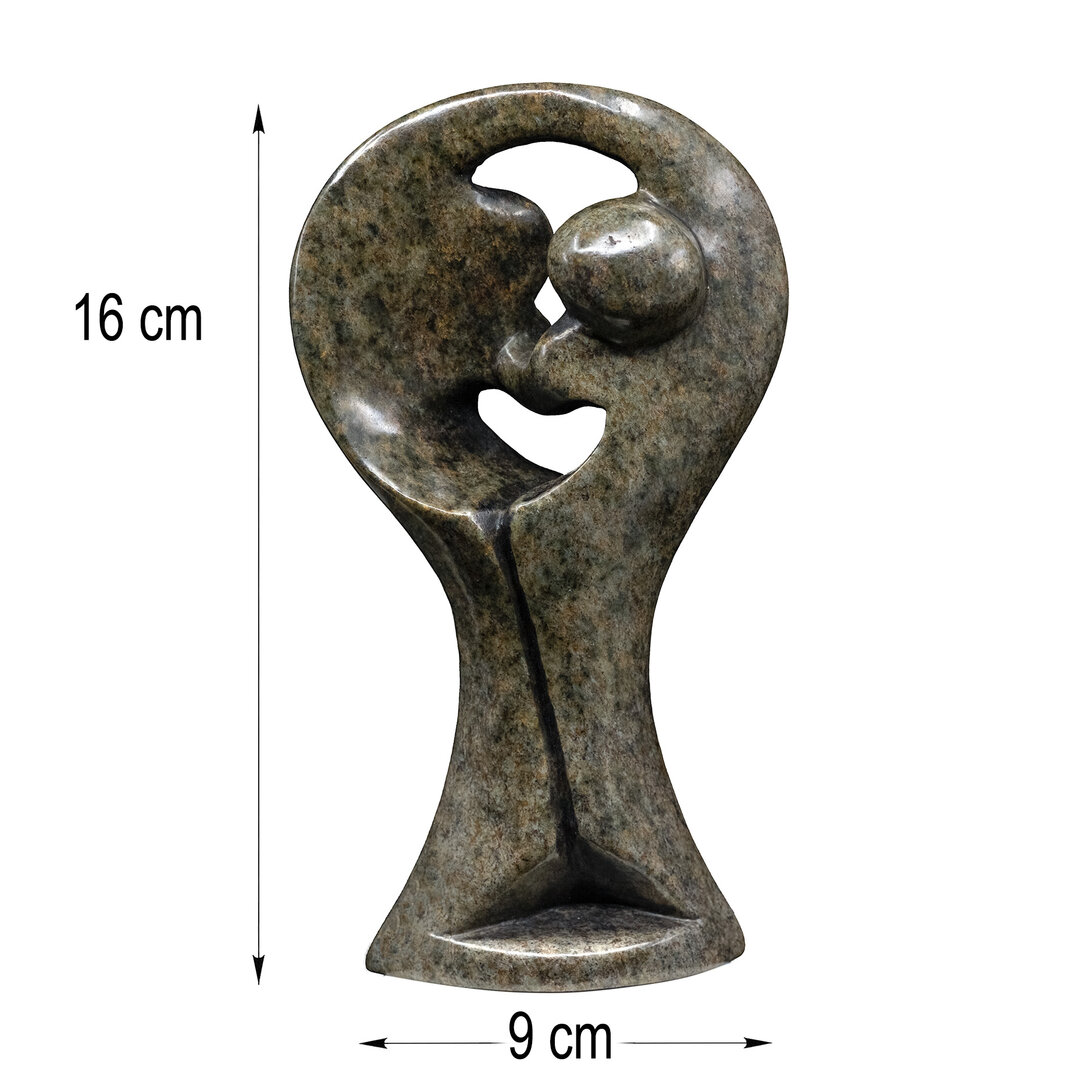 Stenen beeld liefde / liefdespaar groen 16 cm  afmetingen