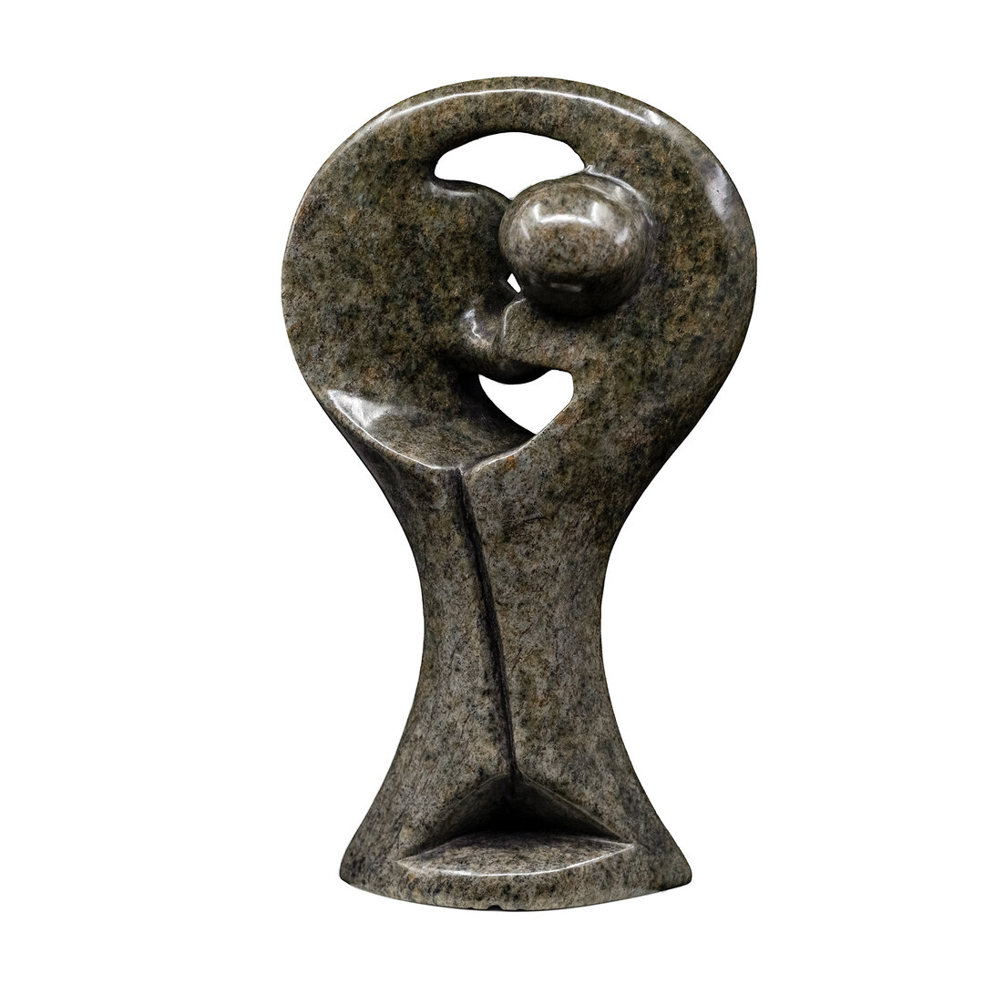 Stenen beeld liefde / liefdespaar groen 16 cm 