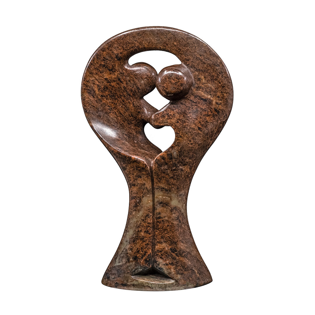 Stenen beeld liefdespaar 19 cm, bruin