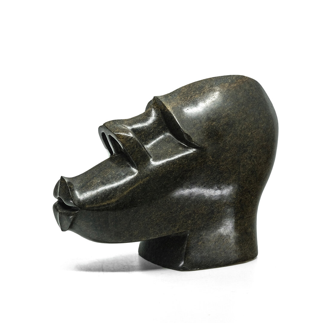 Stenen beeld hoofd, Tengenenge stenen kunst uit Afrika