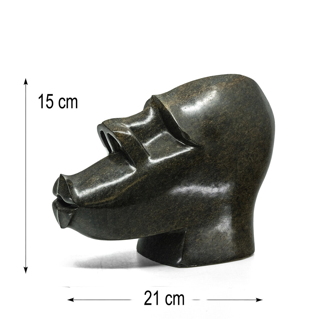 Stenen beeld hoofd, Tengenenge stenen kunst uit Afrika afmetingen