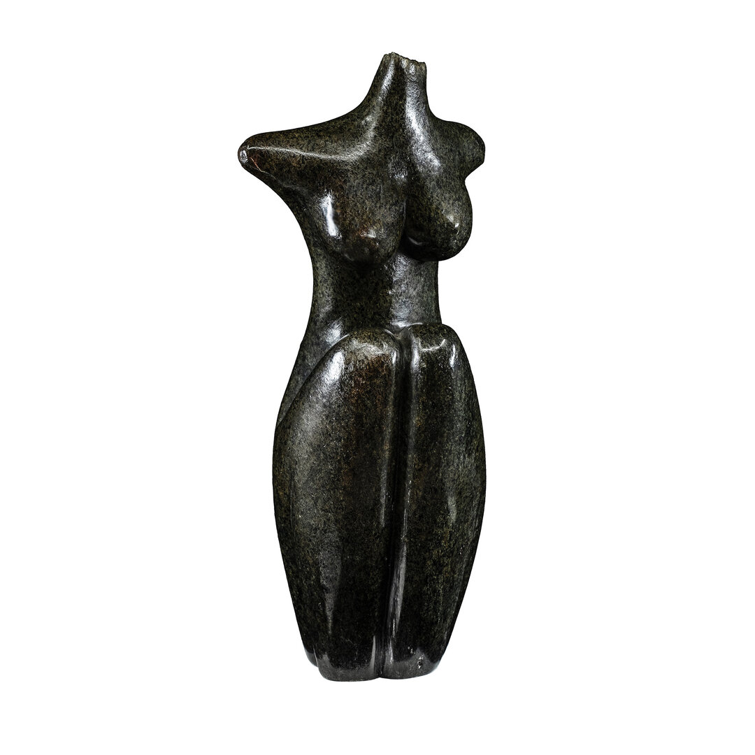 Stenen beeld torso groen, afrikaanse kunst