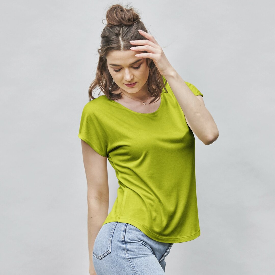 Kokon Zwo kleding shirt Cinda zijde viscose callista groen
