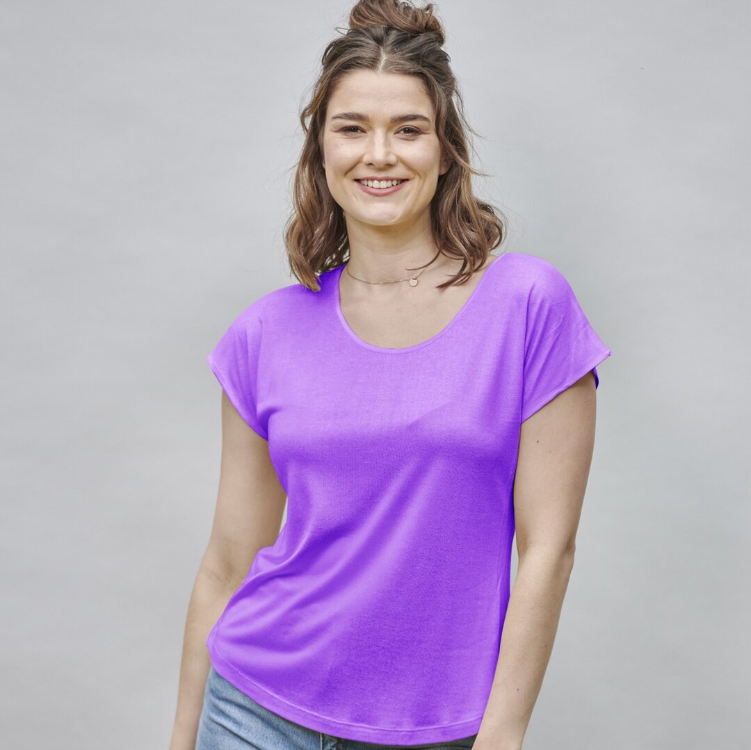 Kokon Zwo kleding shirt Cinda zijde viscose paars