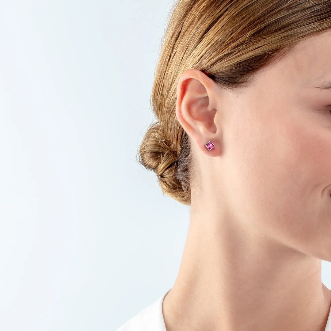 Boucles d&#039;oreilles Coeur de Lion 0501/ /1917 Rose-Argent