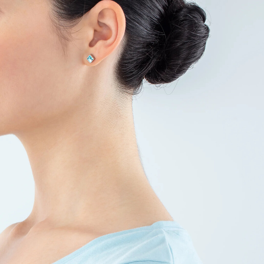 Coeur de Lion Earrings 0501/ /2017 Aqua-Silver