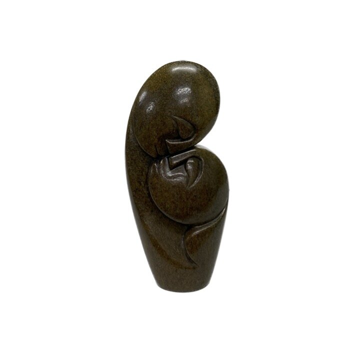 Stenen beeld liefdespaar bruin 19 cm