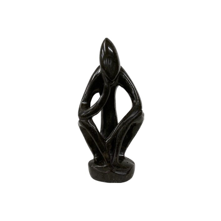 Stenen beeld denker bruin 13 cm