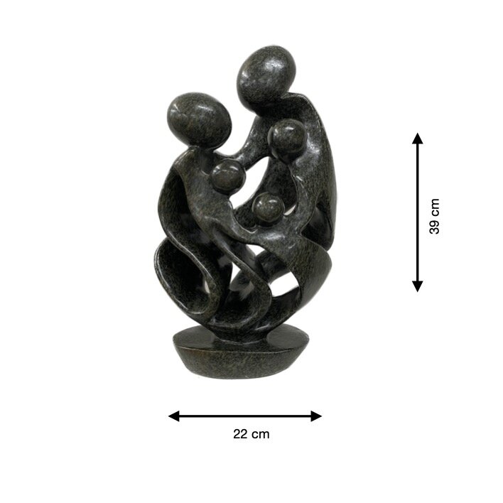 Beeld gezin 5 personen groen 39 cm