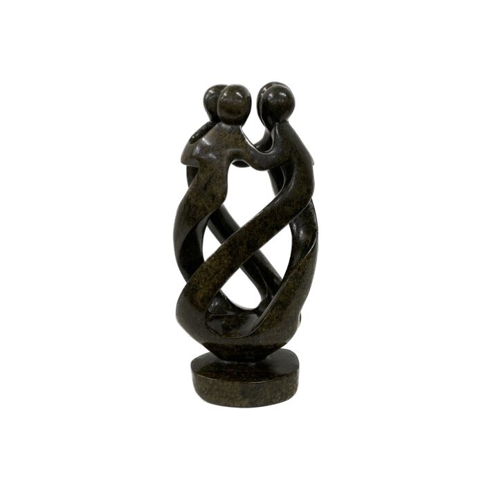 Stenen beeld samenwerking 4 personen d.groen 25 cm 
