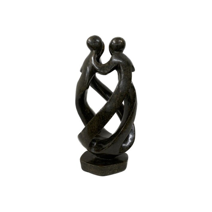 Stenen beeld samenwerking 4 personen d.groen 25 cm 