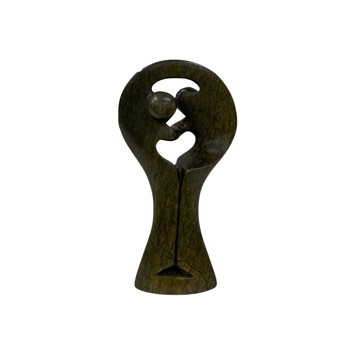 Stenen beeld liefdespaar zwart 18 cm