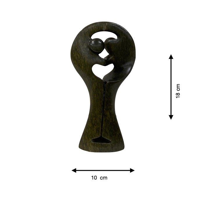 Stenen beeld liefdespaar zwart 18 cm