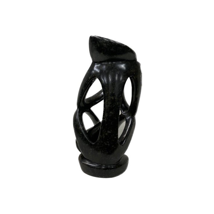 Sculpture en pierre penseur assis 21 cm noir