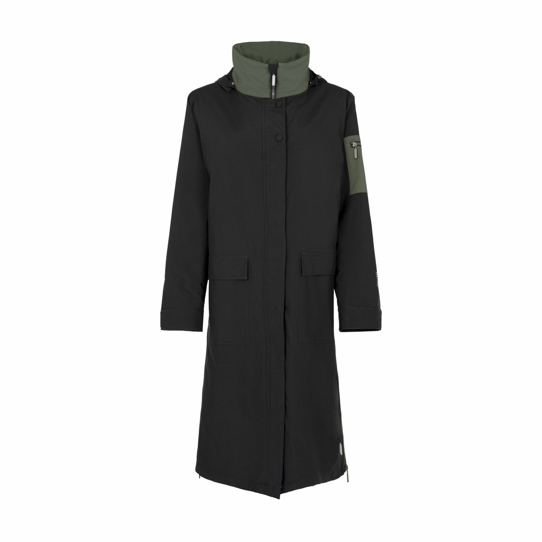 Regn winter coat Eveline black windproof waterproof and breathable De Blaker exclusief