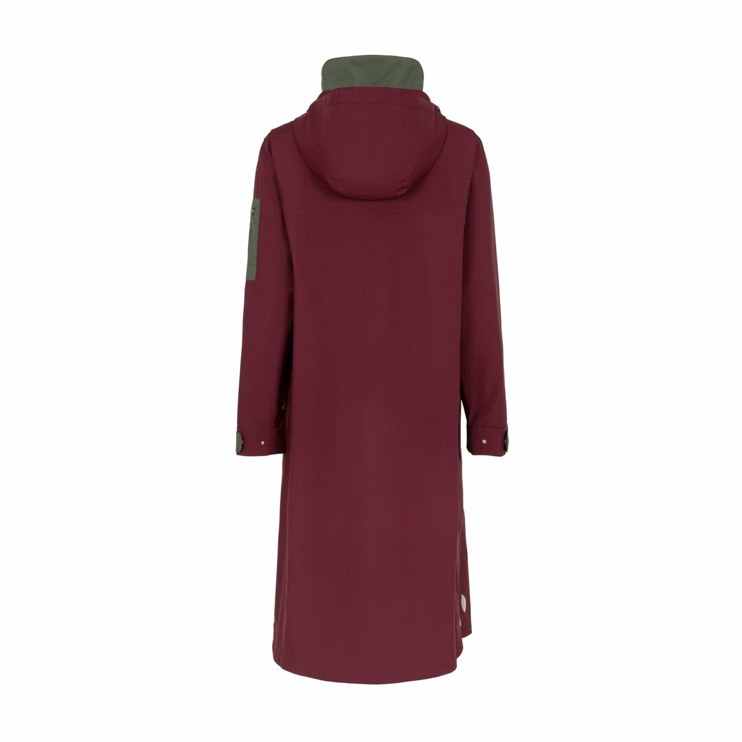 Regn winterjas Eveline wijn rood, waterdicht 