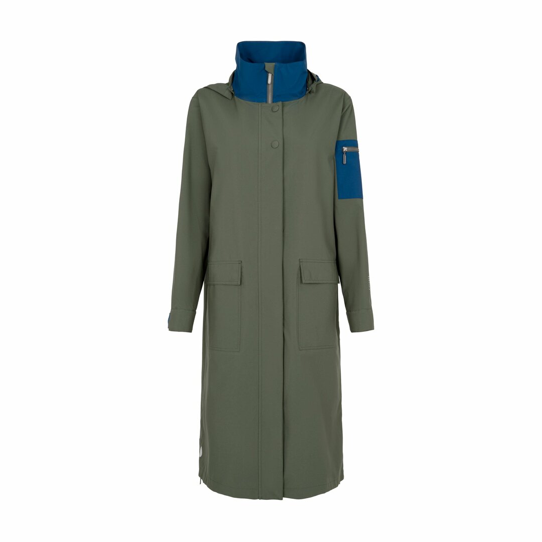 Regn winterjas Eveline groen, waterdicht 