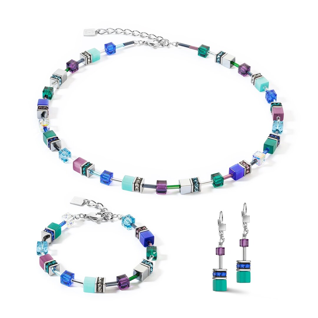 Coeur de Lion oorbellen 2838/ /0608 Turquoise-Purple