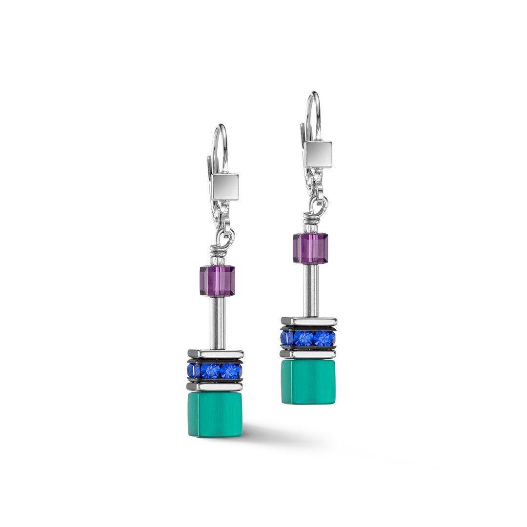 Coeur de Lion oorbellen 2838/ /0608 Turquoise-Purple