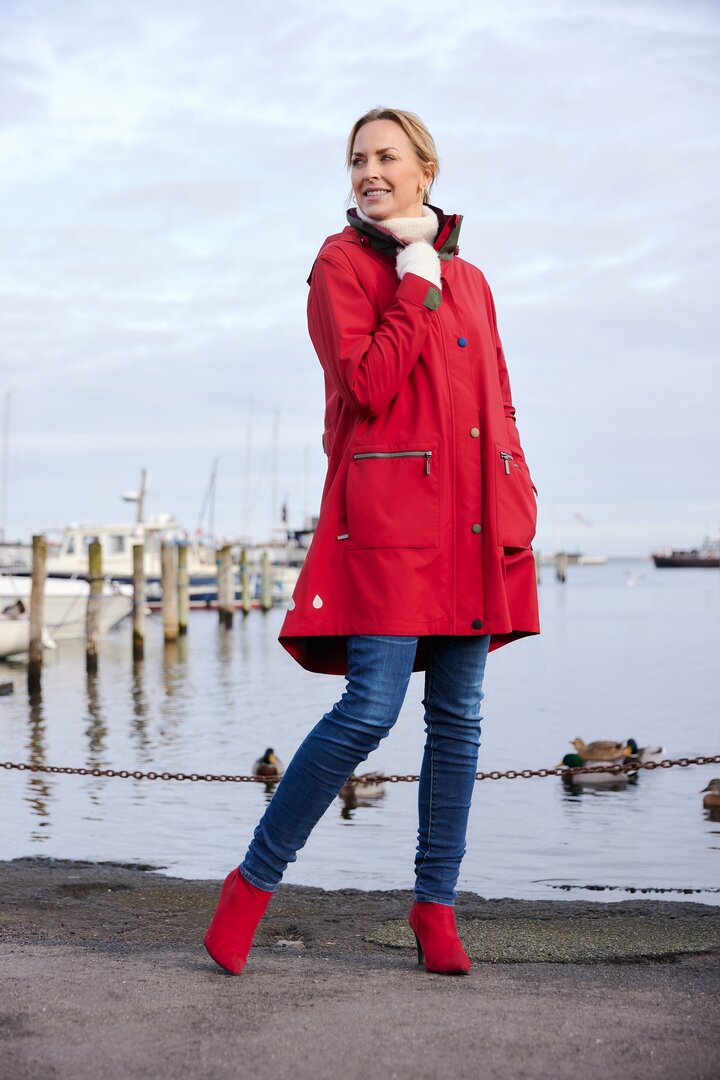 Regn winterjas Ea rood, waterdicht 