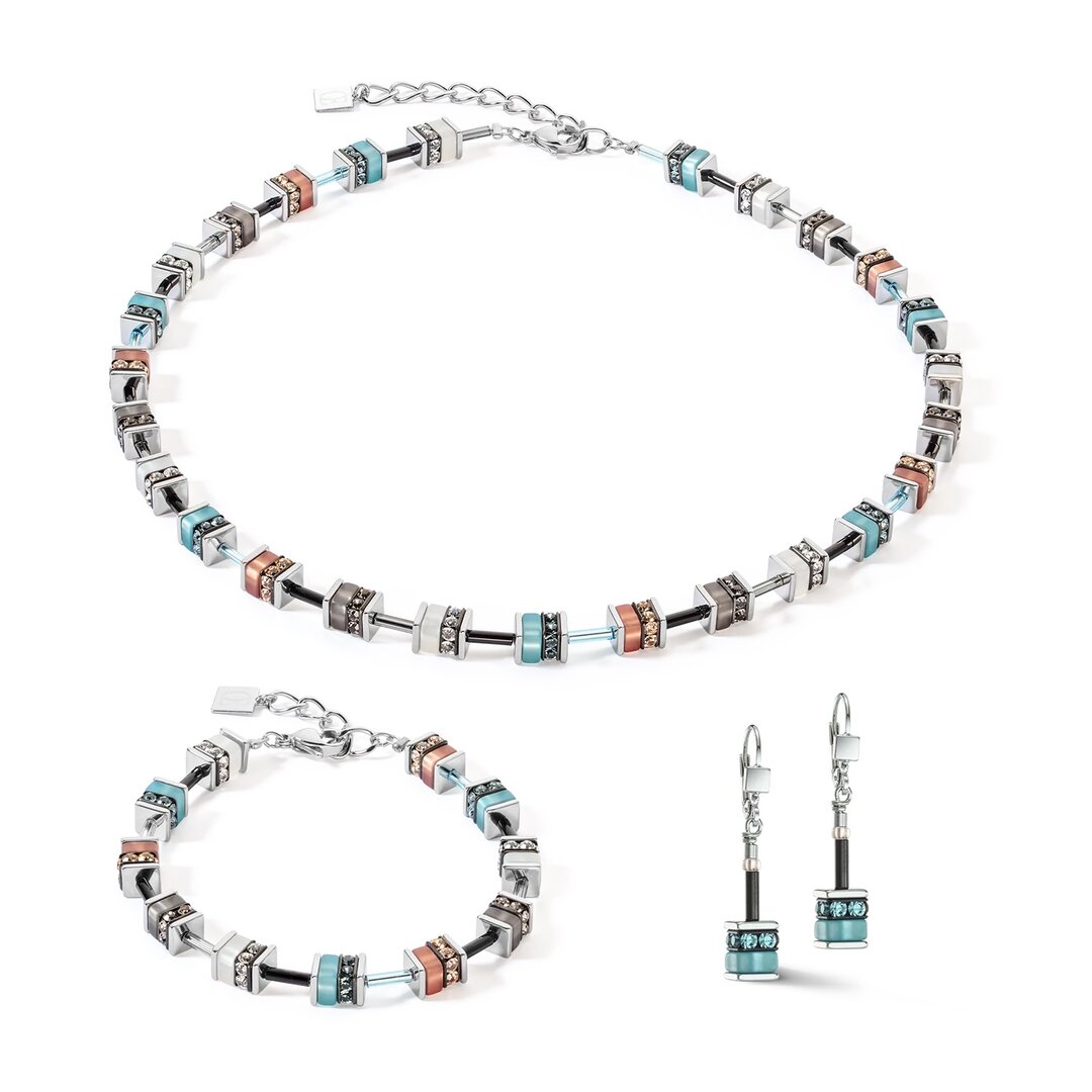 Coeur de Lion Ketting 4409/ /2011 Aqua-Brown
