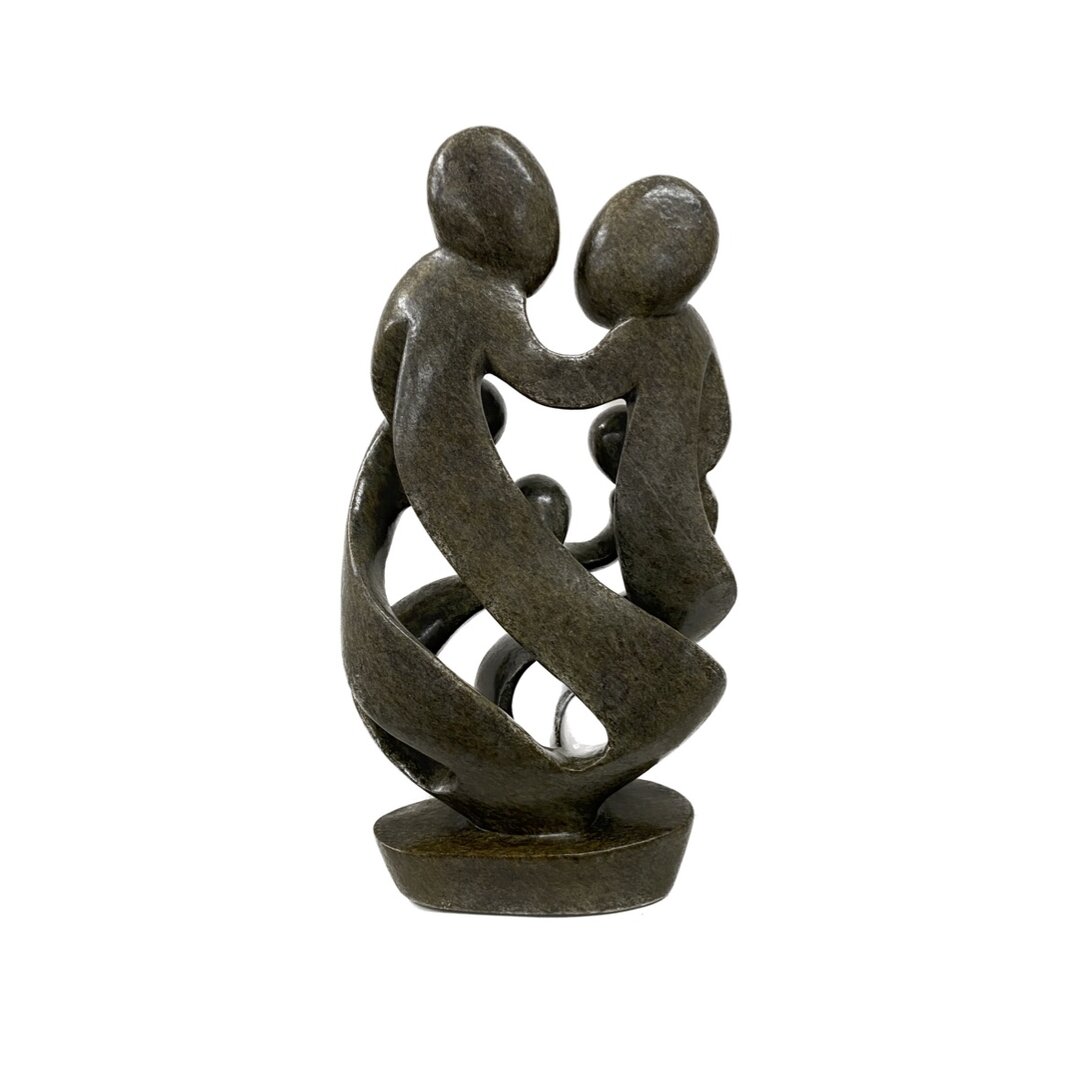 Beeld gezin 5 personen groen 37,5 cm