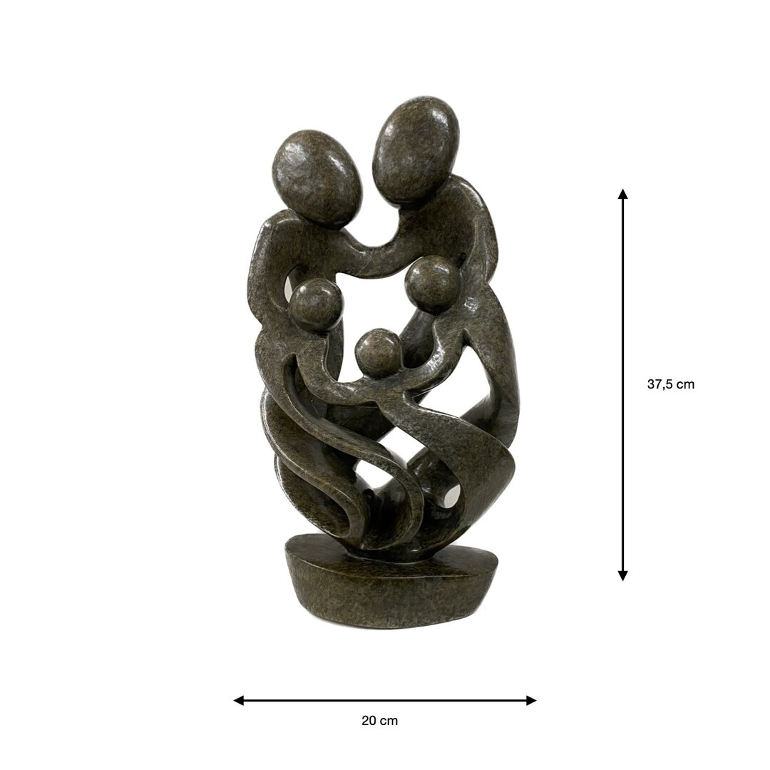 Beeld gezin 5 personen groen 37,5 cm