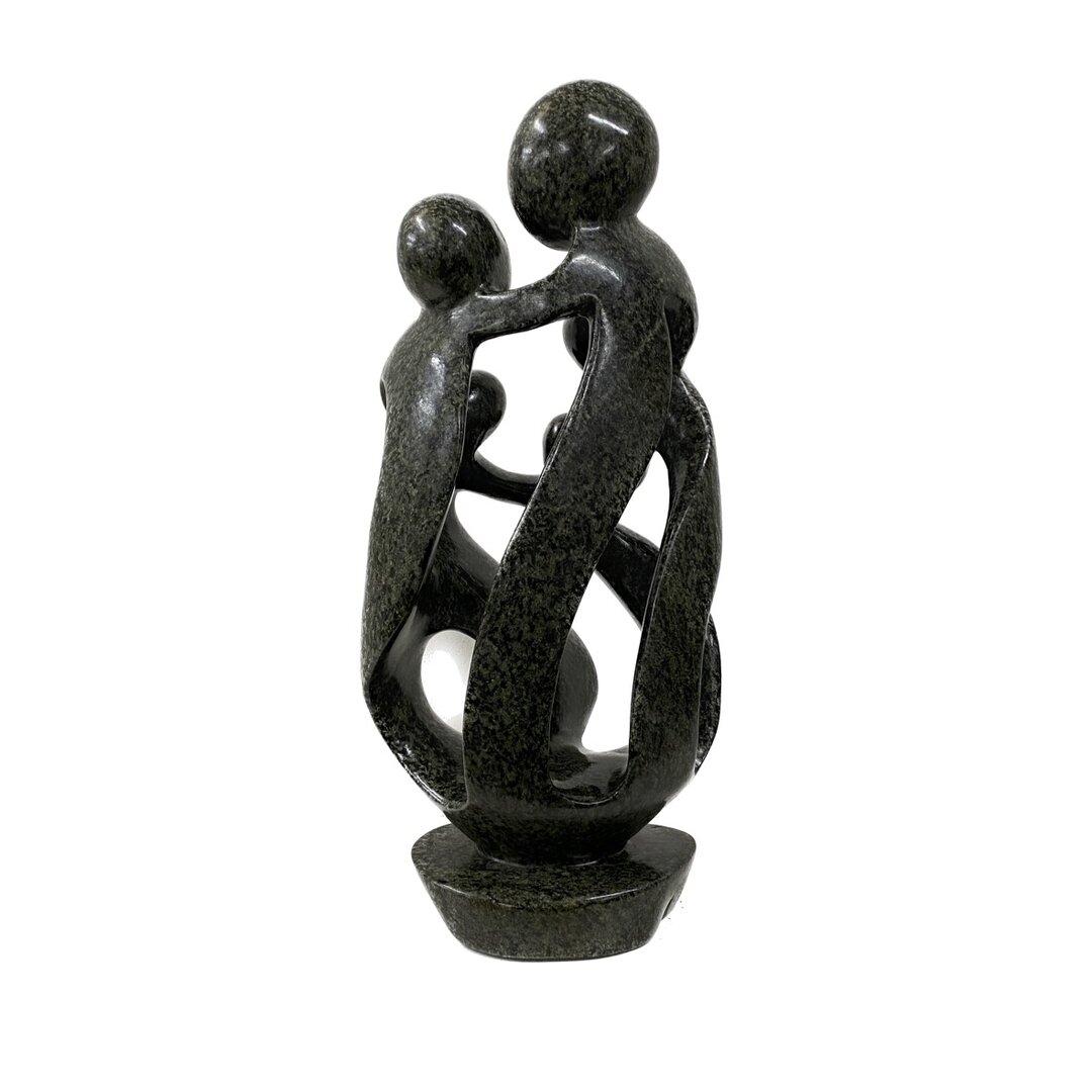 Beeld gezin 5 personen groen 37.5 cm