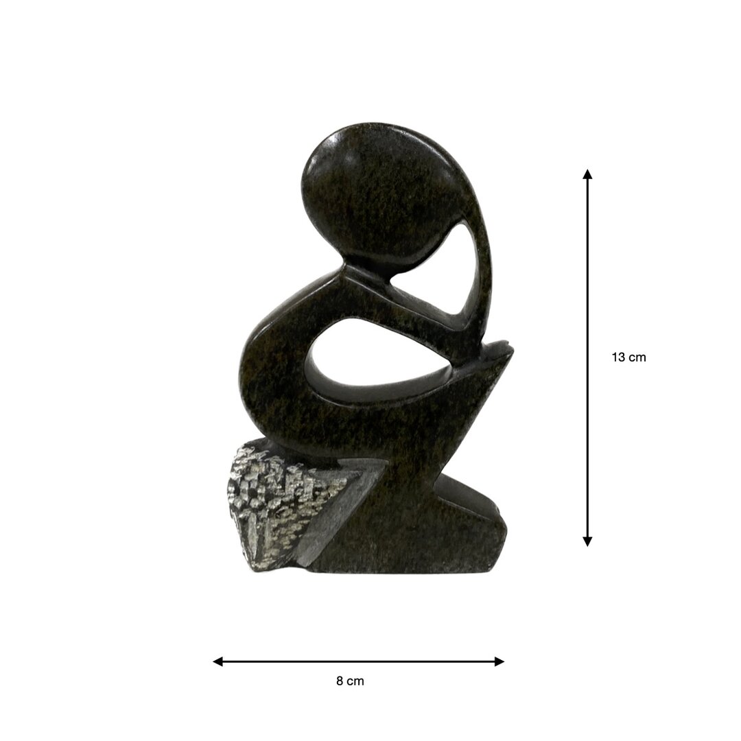 Beeld De Denker groen 13 cm