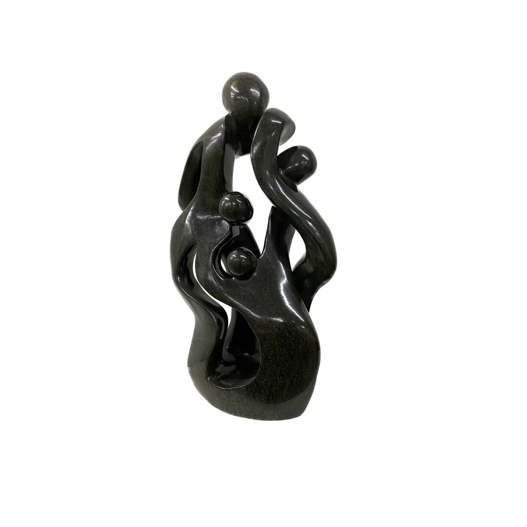 Speckstein Skulptur Familie 4 Personen gr&uuml;n 44 cm