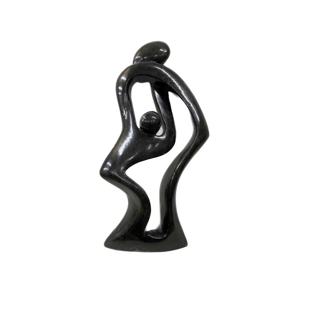 Speksteen beeld gezin 4 personen groen 55 cm