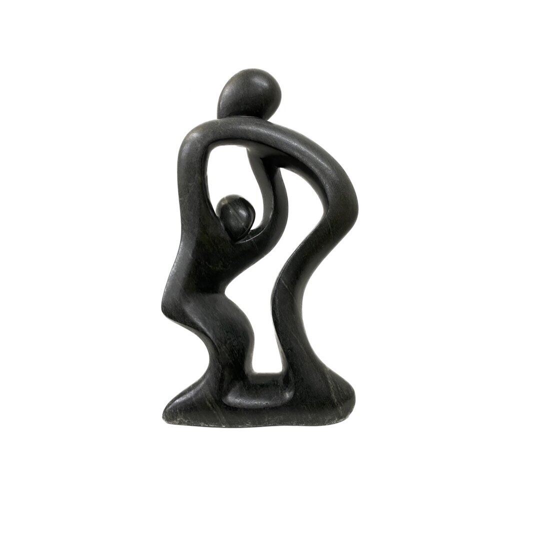 Speckstein Statue Mutter und Kind gr&uuml;n 52 cm