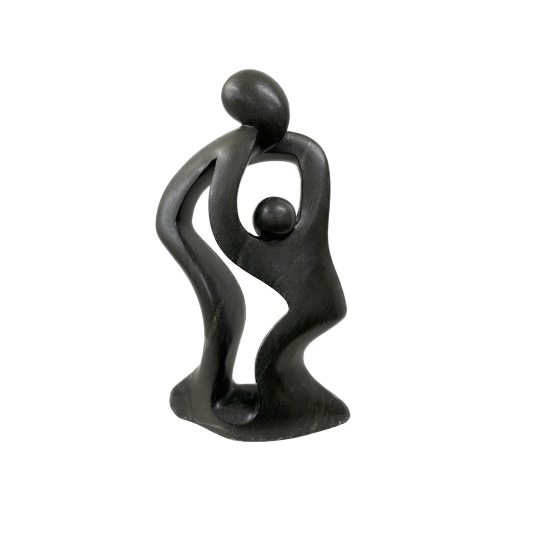 Speksteen beeld moeder en kind groen 52 cm