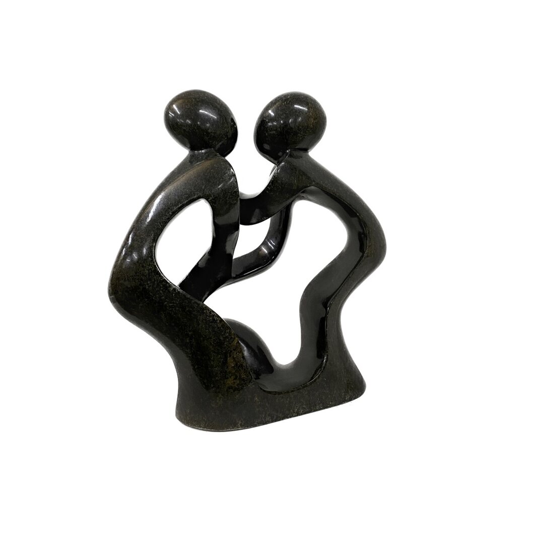 Speckstein Statue Mutter und Kind gr&uuml;n 28 cm