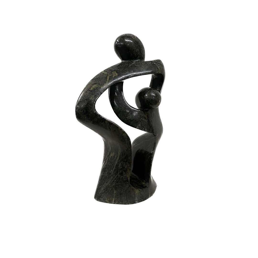 Speckstein Statue Mutter und Kind gr&uuml;n 31 cm