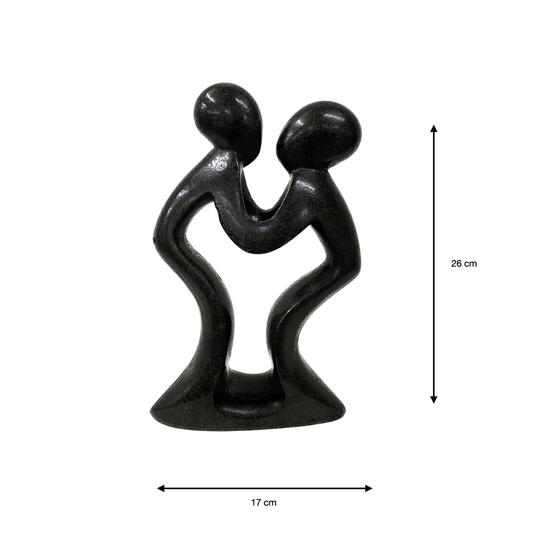 Soapstone sculpture love couple, couple green 26 cm